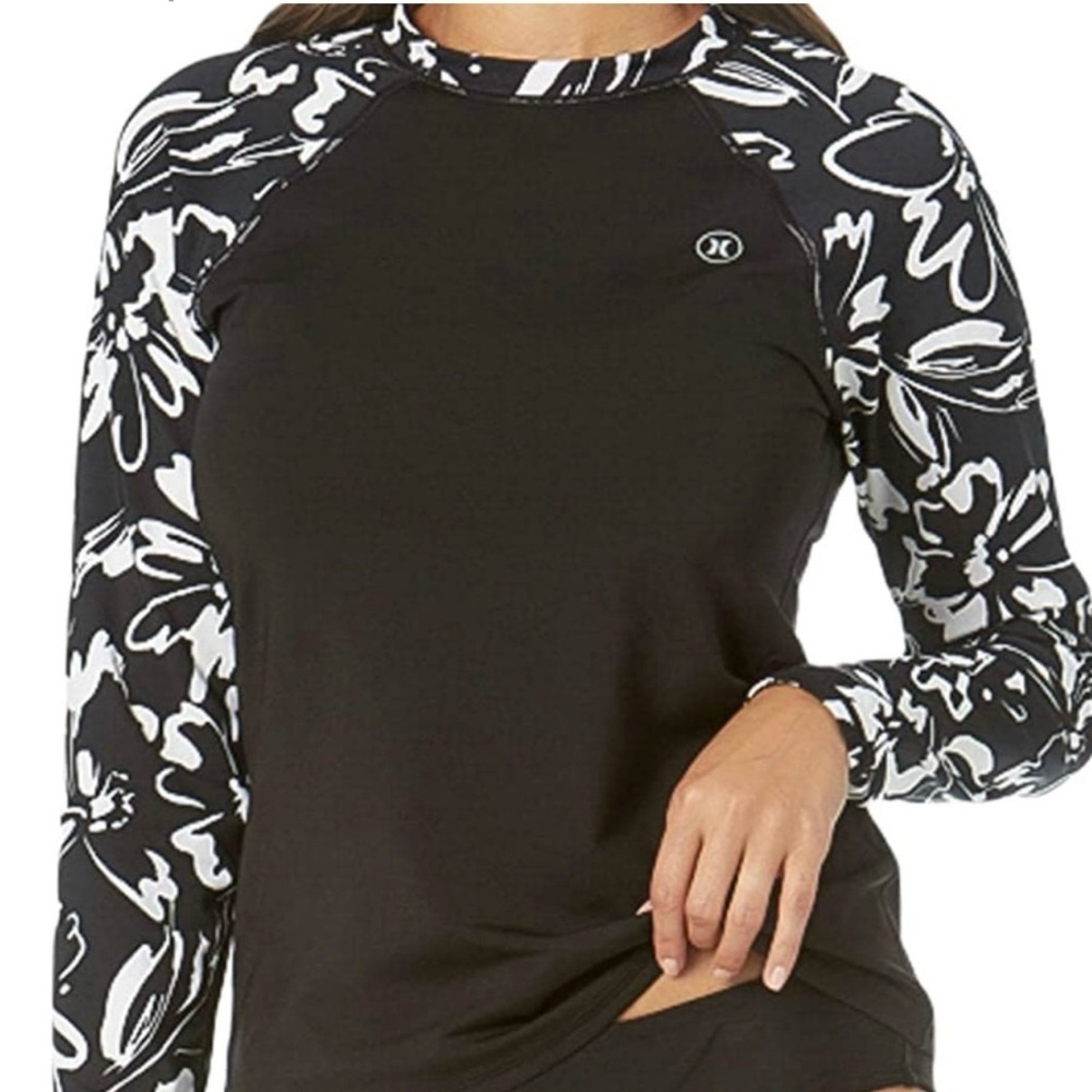 Hurley Black and White Floral Sweatshirt